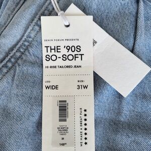 Aritzia Denim Forum ’90s So-Soft Hi-Rise Wide Leg Jeans Size 31 NWT